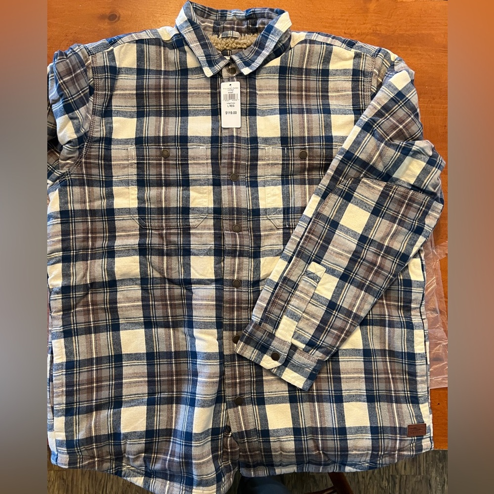 LL Bean Sherpa-lined Men’s plaid shirt